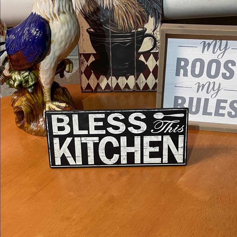 Hobby Lobby Black and White 'Bless This Kitchen' Sign